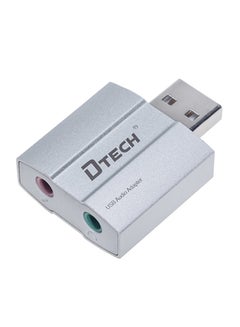 محول صوت خارجي بمخرج صوت USB ومدخل ميكروفون فضي