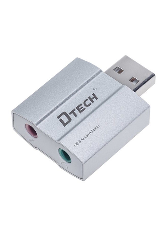 دي تك - محول صوت خارجي بمخرج صوت USB ومدخل ميكروفون فضي - Image 1