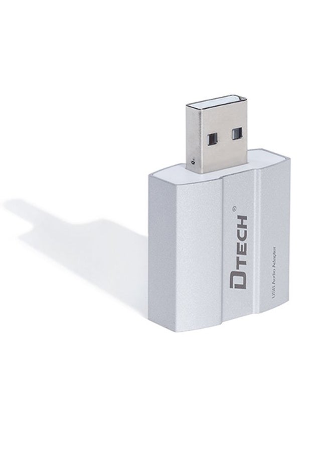 دي تك - محول صوت خارجي بمخرج صوت USB ومدخل ميكروفون فضي - Image 1