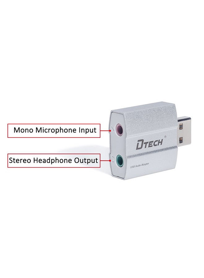 دي تك - محول صوت خارجي بمخرج صوت USB ومدخل ميكروفون فضي - Image 1