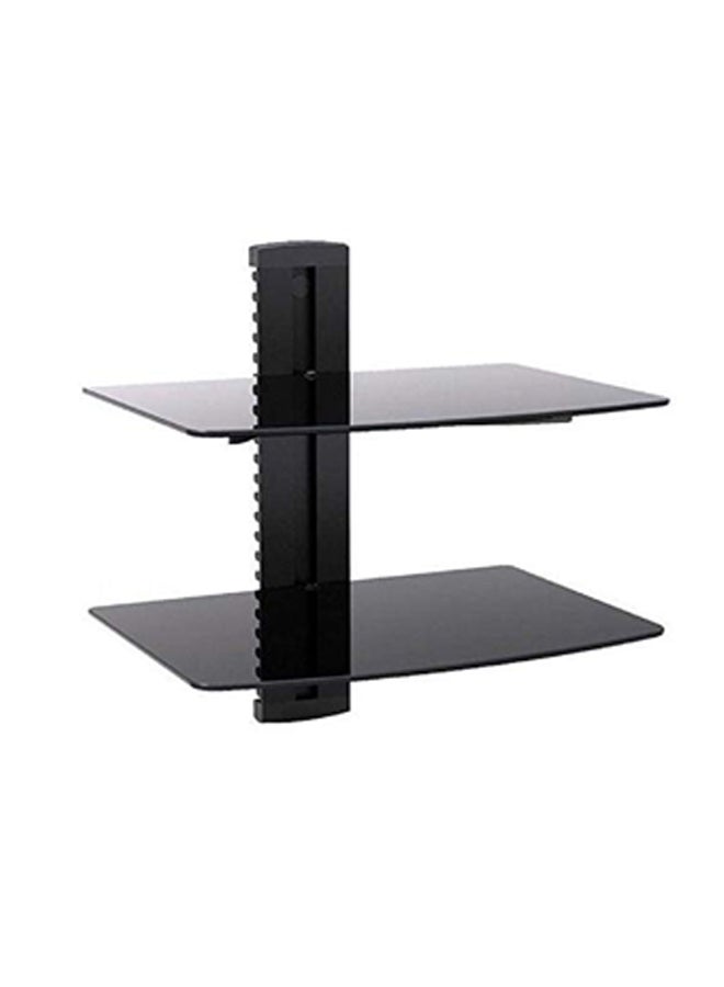 Double Layered Wall Stand Shelf For Below 32 Inch Black