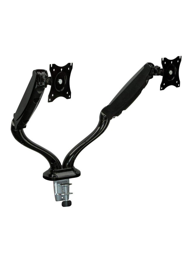 Dual Desk Clamp Monitor Mount Stand Black