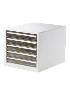 Deli 5 Drawers Document Box White  - Image 1