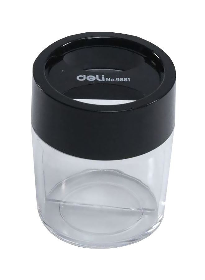 Deli Cylindrical Clip Dispenser Clear/Black  - Image 1