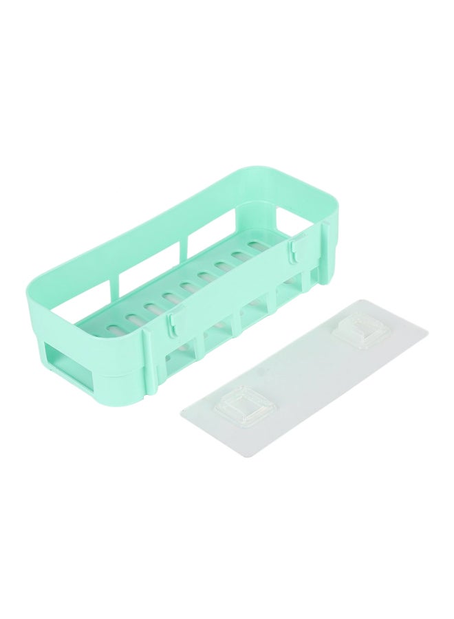Kitchen Bathroom Basket Shelf Storage Rack Green 26x7x11cm - Image 1