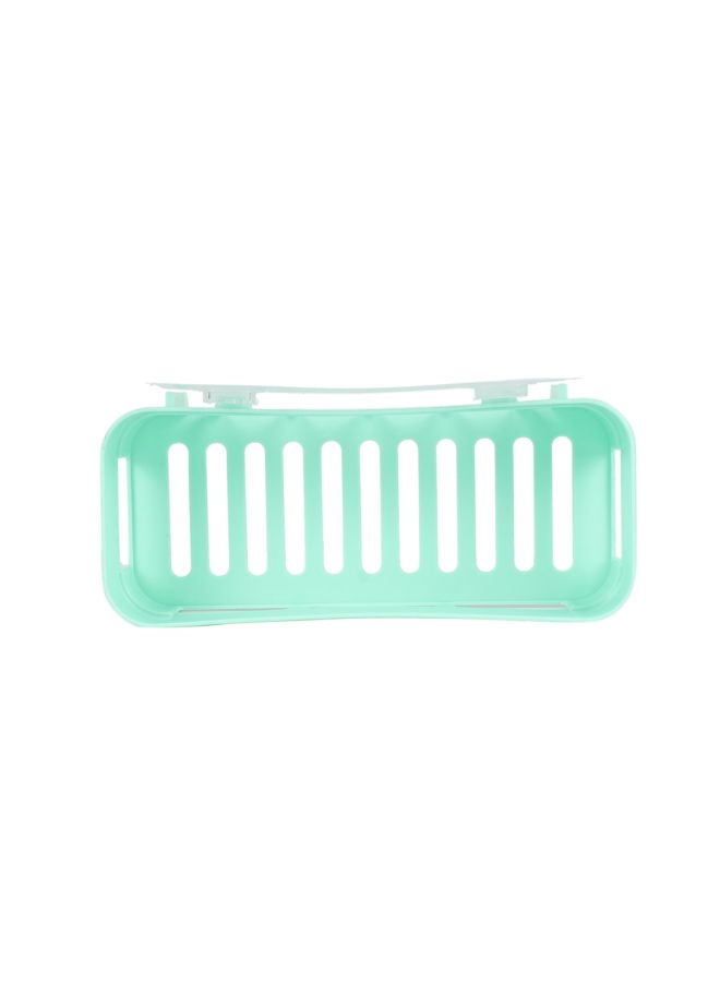 Kitchen Bathroom Basket Shelf Storage Rack Green 26x7x11cm - Image 4