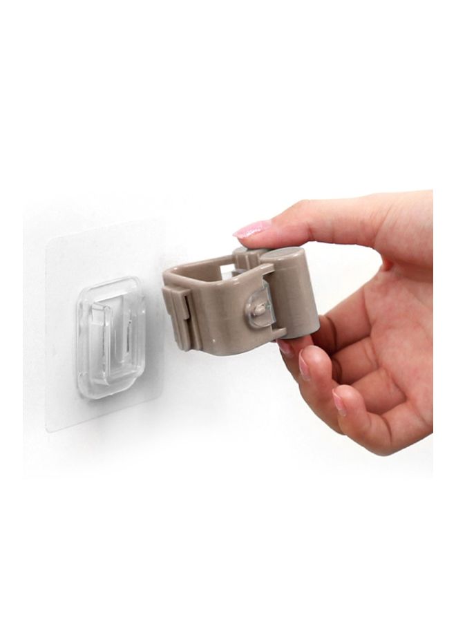 Wall Mounted Mop Clip Holder Grey 4x3x1cm  - Image 3