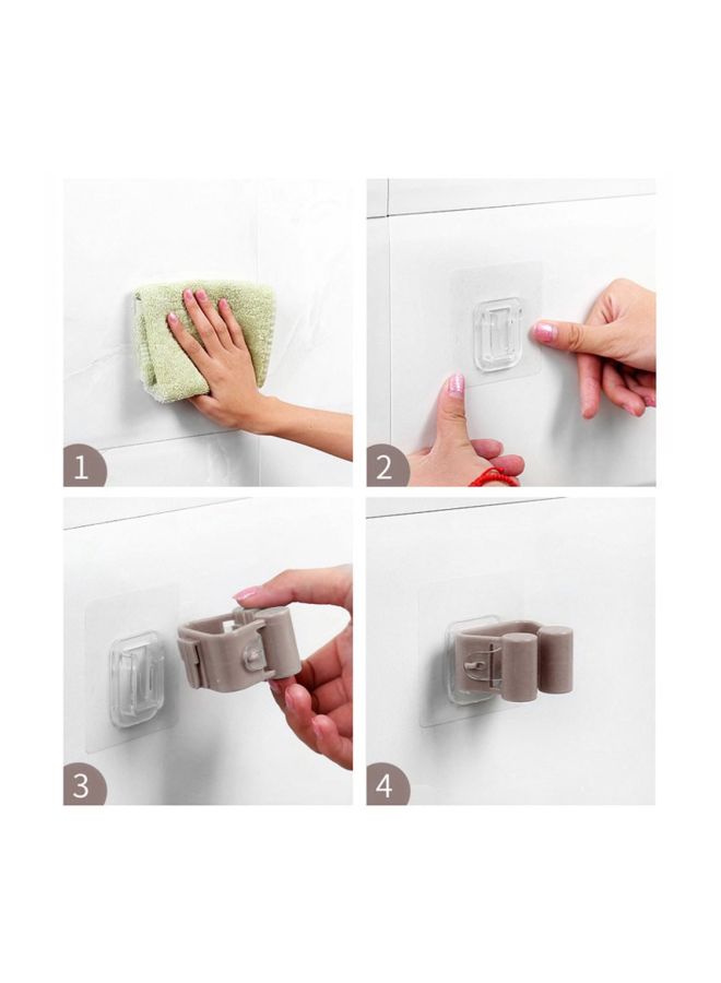 Wall Mounted Mop Clip Holder Grey 4x3x1cm  - Image 4