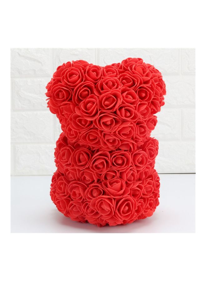 قالب زهور صناعية على شكل دب أحمر 25سم - Image 3