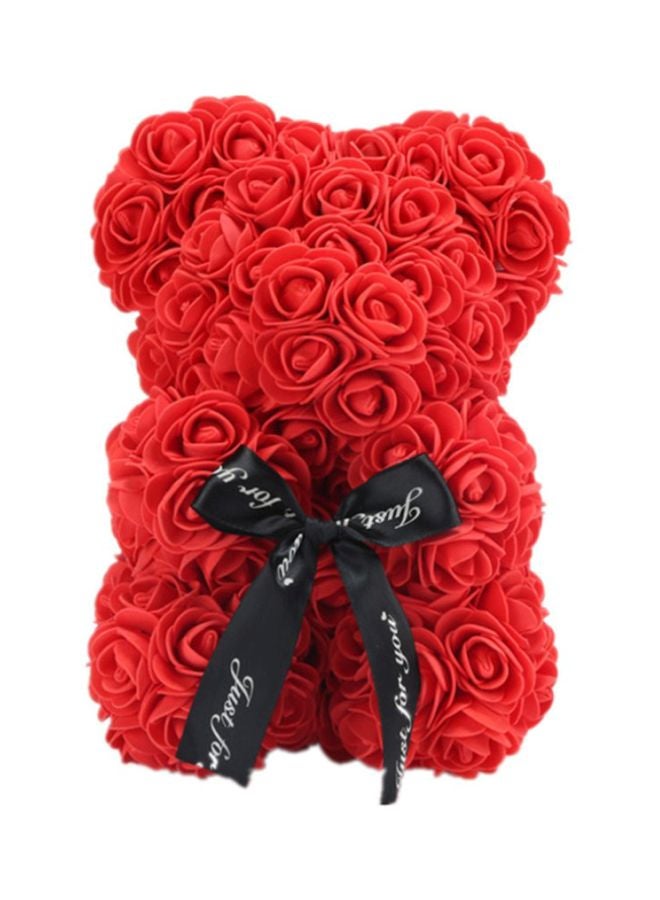 قالب زهور صناعية على شكل دب أحمر 25سم - Image 1