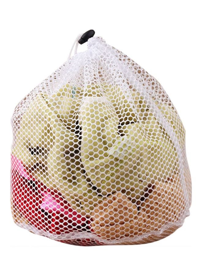 Mesh Bags Drawstring Net Laundry Saver Household Cleaning Tools White 30x40cm - Image 1