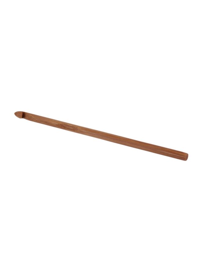 12-Piece Bamboo Handle Crochet Hook Needle Set Brown 17.8×7.5×1centimeter - Image 2