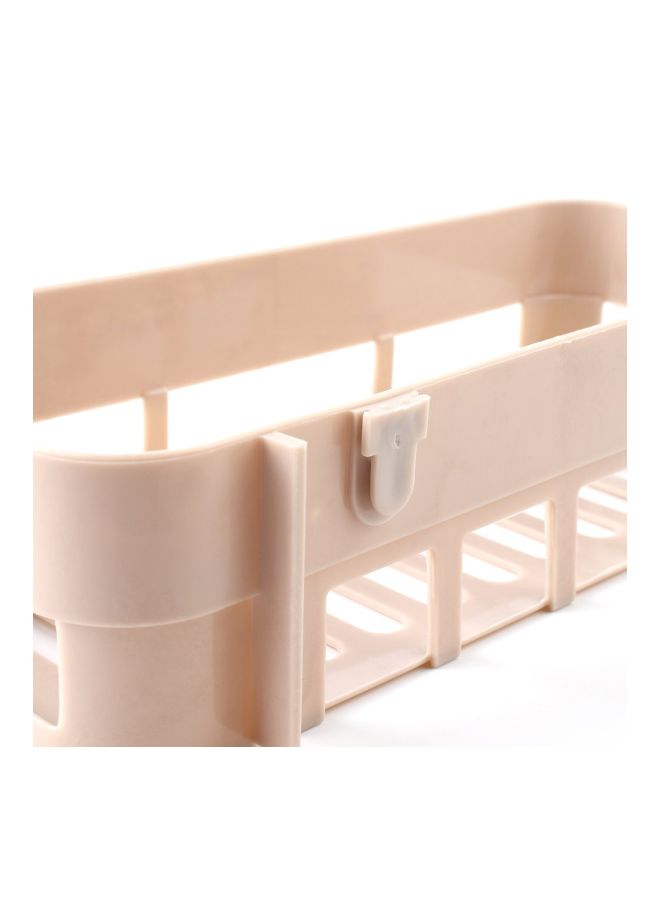 Kitchen Bathroom Basket Shelf Storage Rack Beige 26x7x11cm - Image 3