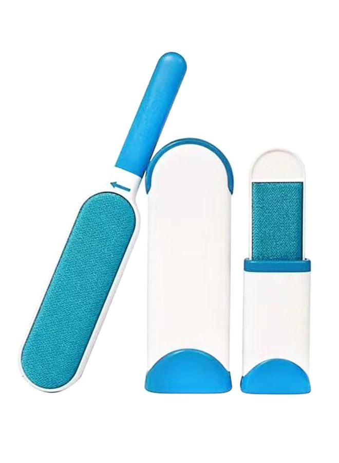 3-Piece Pet Fur Remover Brush White/Blue - Image 1