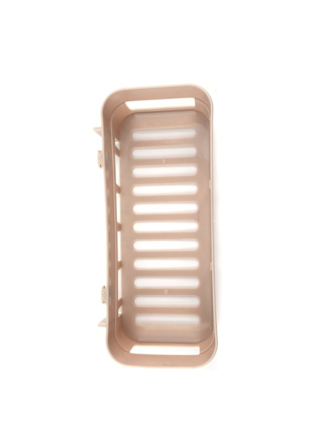 Kitchen Bathroom Basket Shelf Storage Rack Beige 26x7x11cm - Image 5