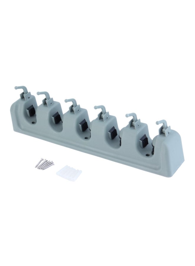 Wall Mounted Plastic Mop Hanger Grey 26.5x8.7x6.5cm - Image 1