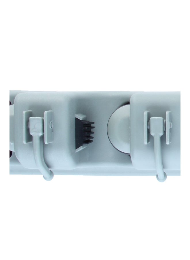Wall Mounted Plastic Mop Hanger Grey 26.5x8.7x6.5cm - Image 4