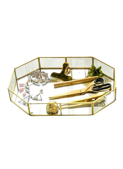 Retro Design Organizer Tray Gold/Clear 315x215x50mm