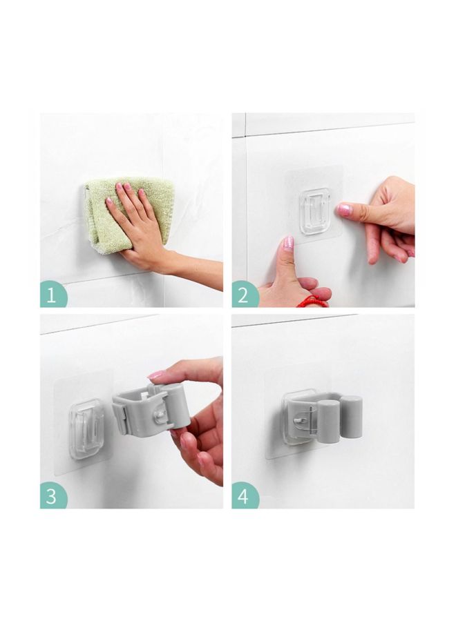 Wall Mounted Mop Holder Grey 4x3x1centimeter  - Image 3