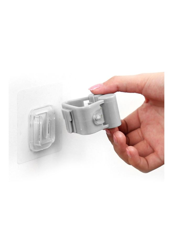 Wall Mounted Mop Holder Grey 4x3x1centimeter  - Image 4