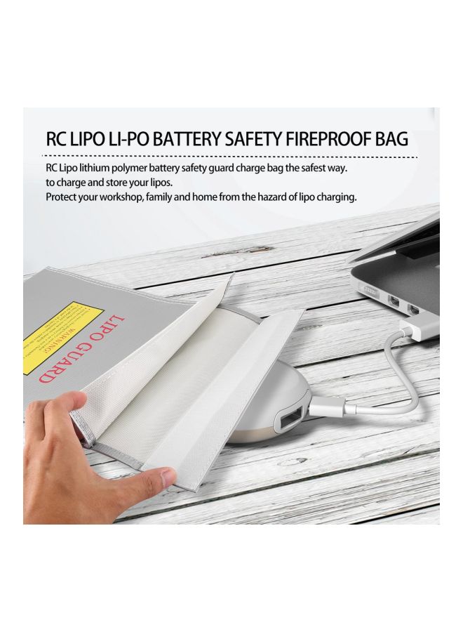 Battery Safety Fireproof Bag Silver 29x22.7x0.4cm - Image 5