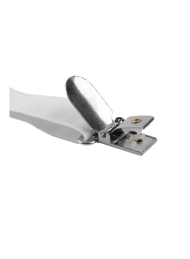 طقم لتثبيت شرشف السرير في الفراش مكون من 4 قطع أبيض/فضي 18x2x0.2سم - Image 4