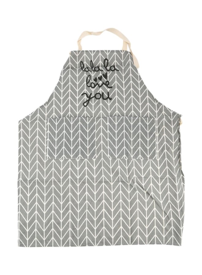Printed Cotton Linen Cooking Apron Silver 23x24x1centimeter - Image 1