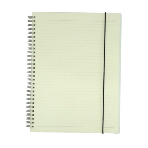 A5 Horizontal Line Grid Spiral Bound Notebook White