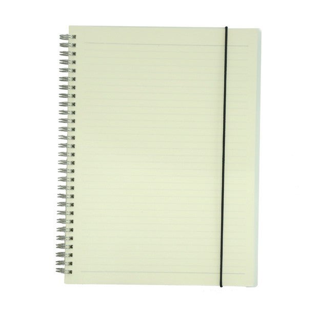 A5 Horizontal Line Grid Spiral Bound Notebook White