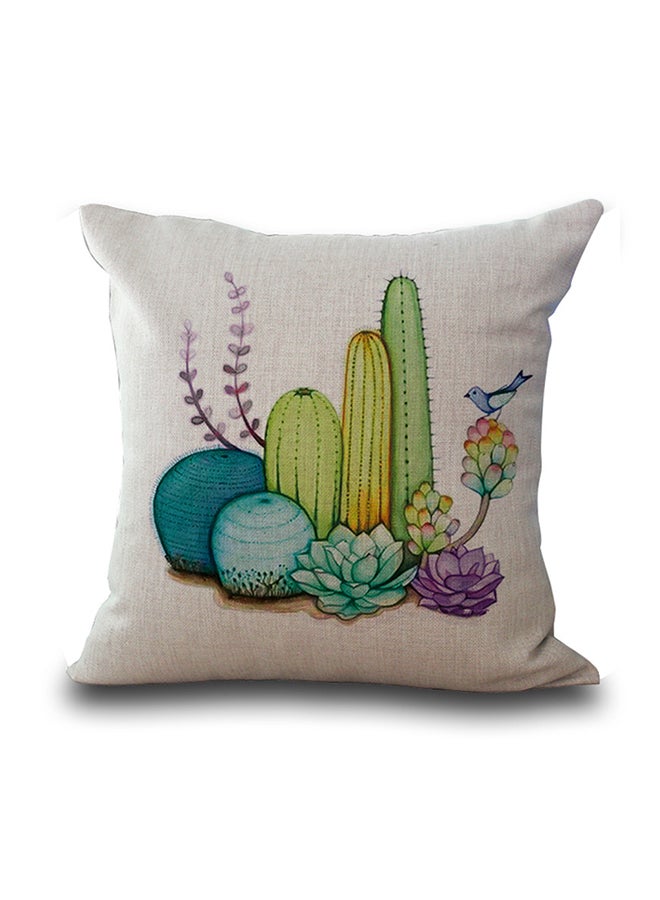 وسادة ديكور بطبعة نباتات متعدد الألوان