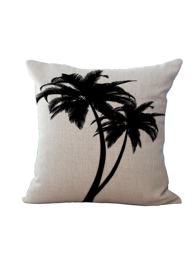 شاربدو وسادة زينة للديكور بطبعة على شكل شجرة بيج / أسود