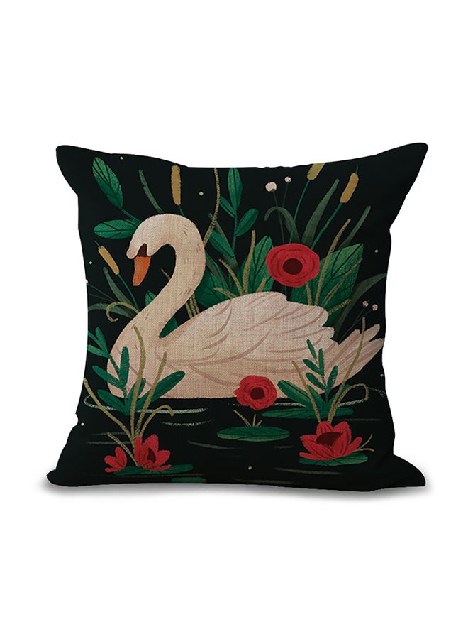 وسادة زينة بطبعة بجعة متعدد الألوان