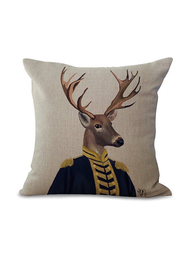 وسادة ديكور بطبعة غزال متعدد الألوان