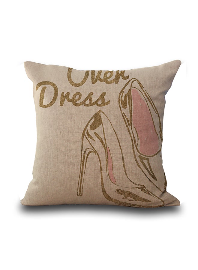 Sharpdo Women Heels Printed Decorative Throw Pillow Yellow/Pink
