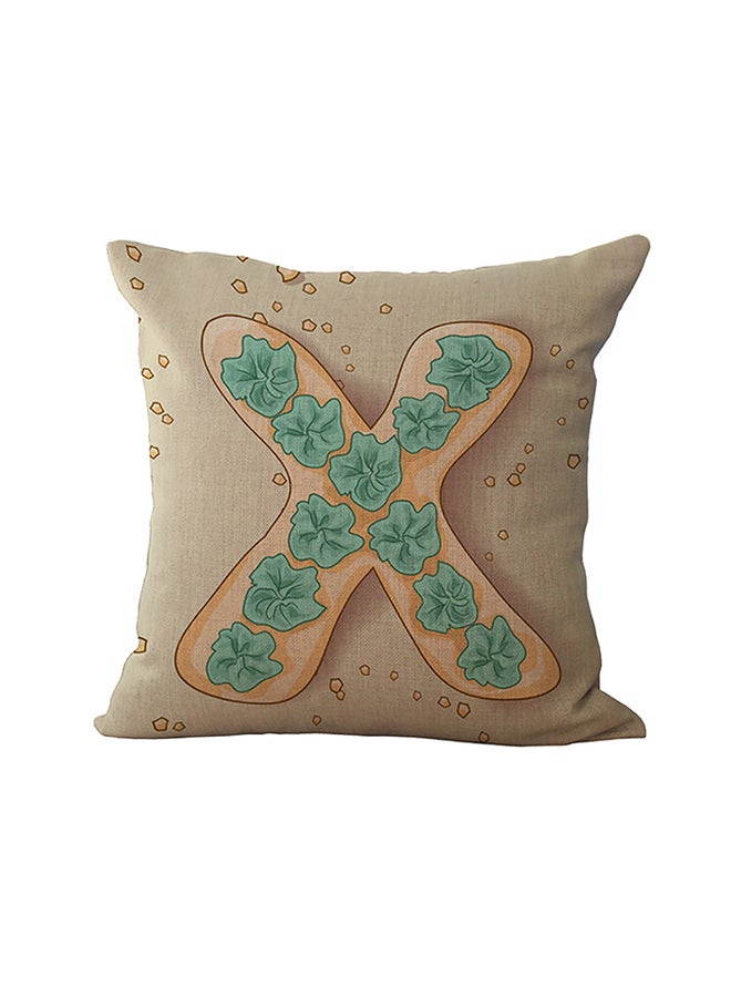 Sharpdo X Shape Printed Decorative Throw Pillow Beige/Green/Orange