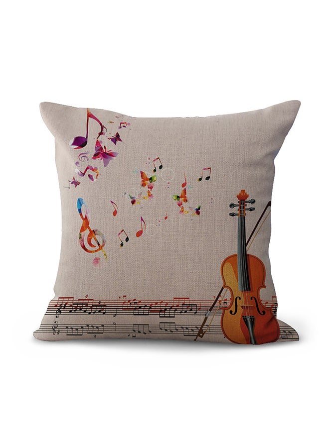 Guitar Printed Decorative Throw Pillow Multicolour