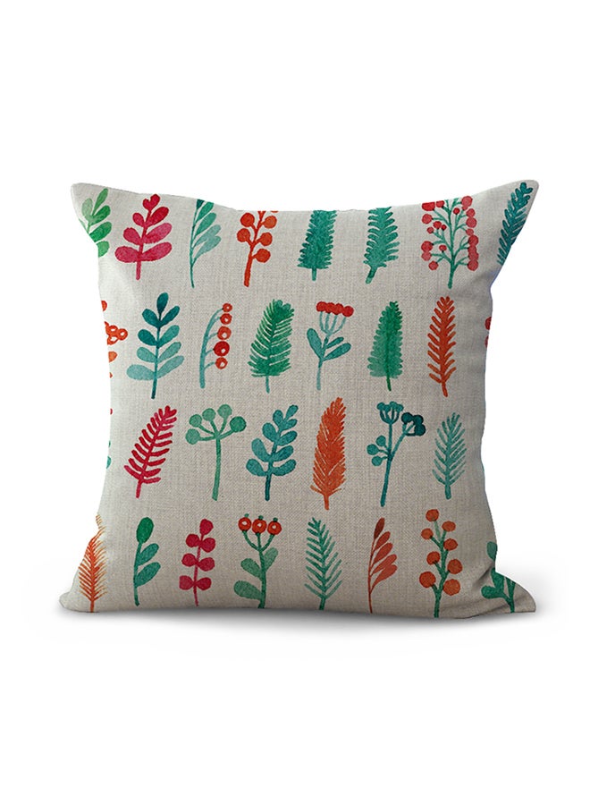 شاربدو وسادة ديكور بطبعة نباتات متعدد الألوان