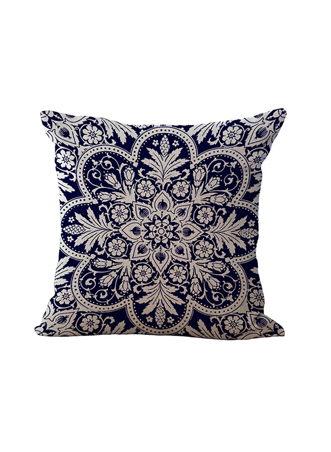 وسادة زينة للديكور بطبعة تصميم أنيق أبيض/أزرق