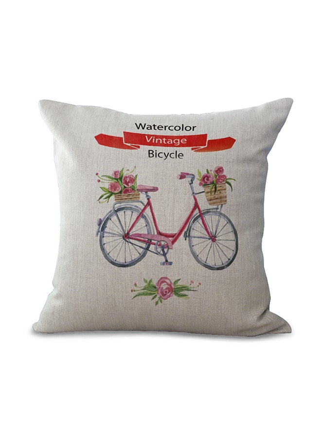 وسادة ديكور مزينة بطبعة دراجة متعدد الألوان