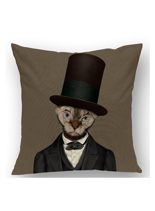 شاربدو وسادة ديكور مزينة بطبعات أسود/ أبيض/ بني