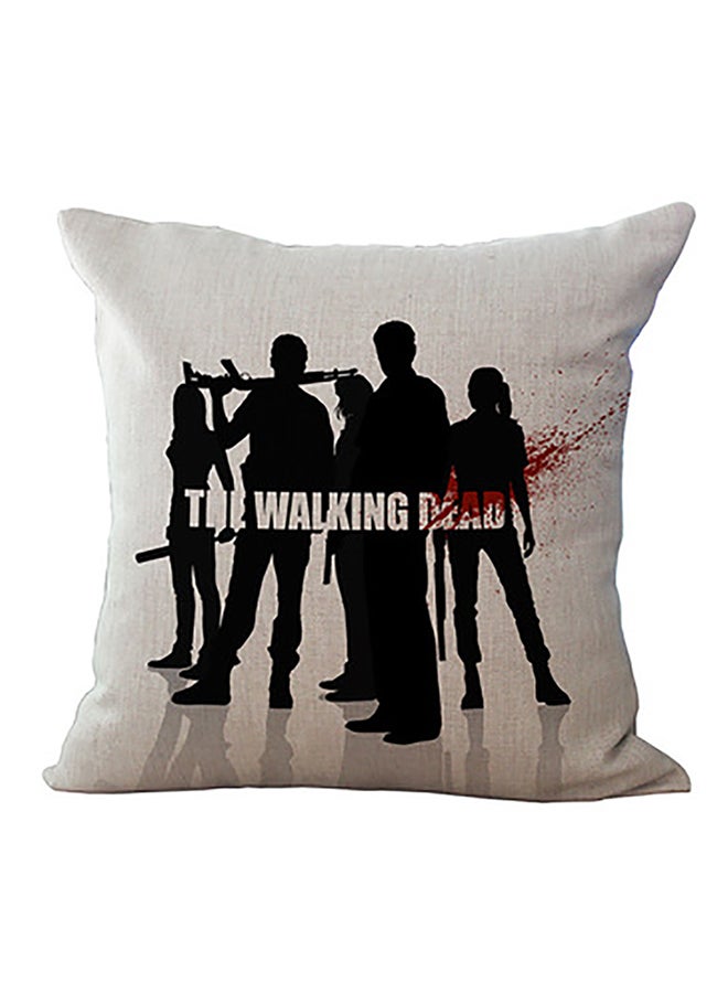 وسادة ديكور مزينة بطبعات رمادي / أسود / أحمر