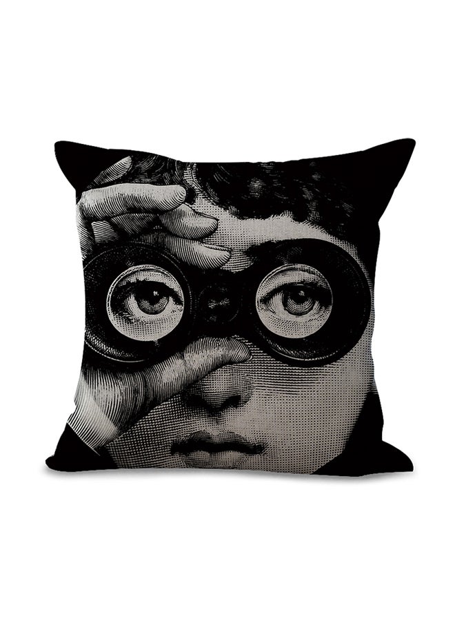 A Child Printed Decorative Throw Pillow Black/White