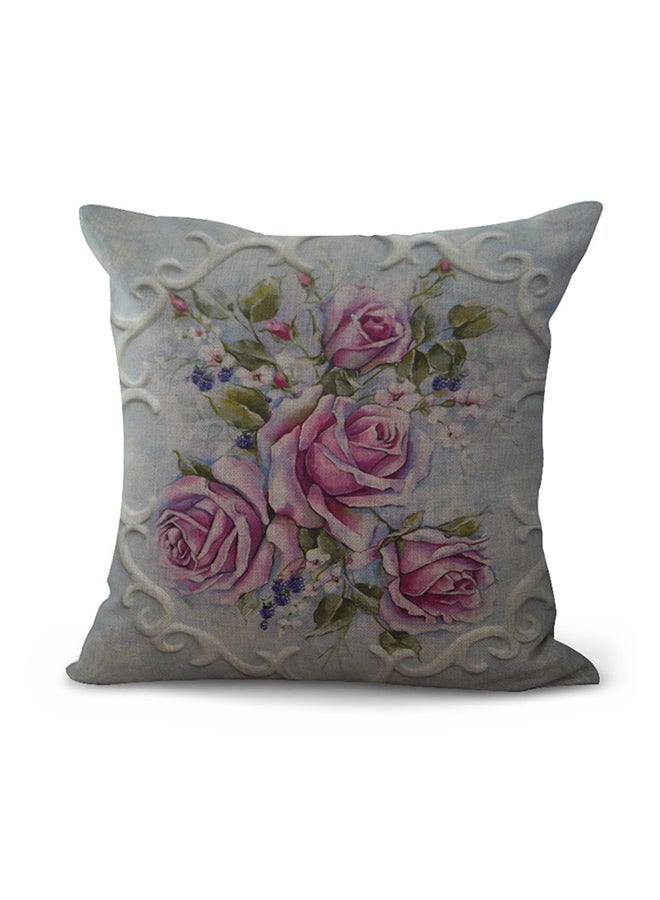 وسادة ديكور بطبعة زهور متعدد الألوان