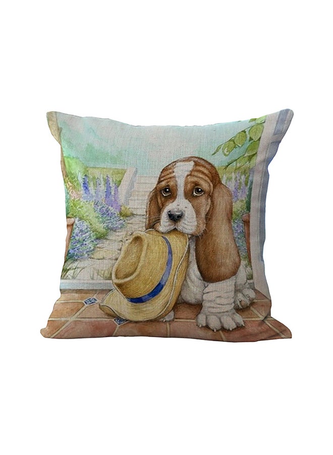 وسادة زينة مزينة بطبعة كلب متعدد الألوان