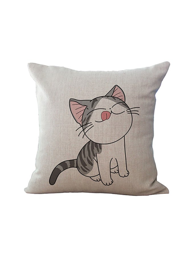 Sharpdo Decorative Printed Throw Pillow White/Grey/Pink