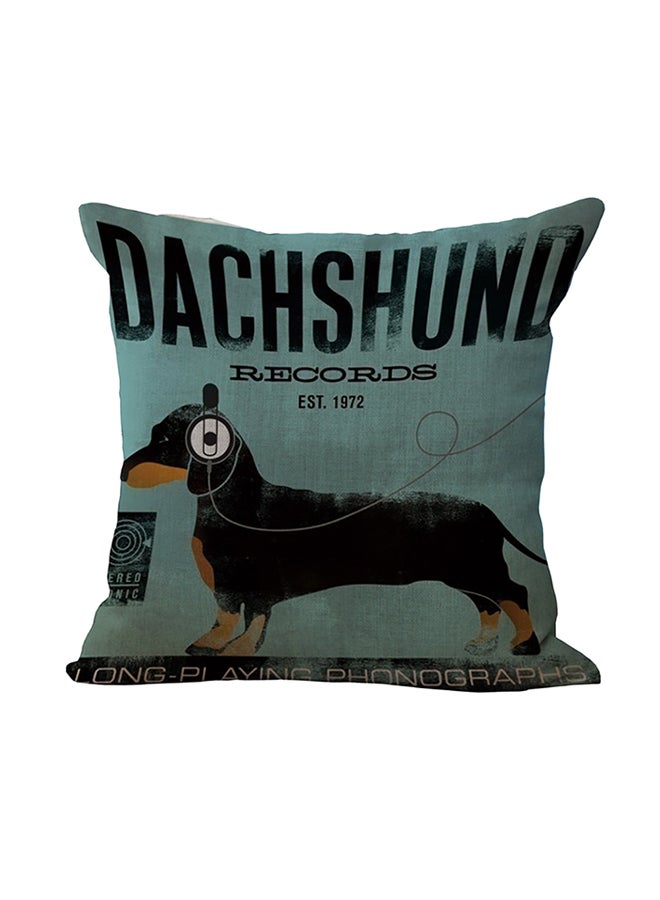 وسادة زينة مزينة بطبعة كلب أسود/ بني/ أخضر