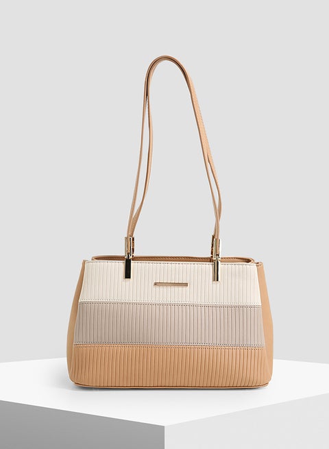 Dahlia Textured Shoulder Bag Tan