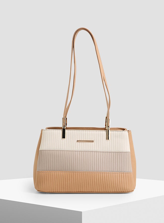 Dahlia Textured Shoulder Bag Tan