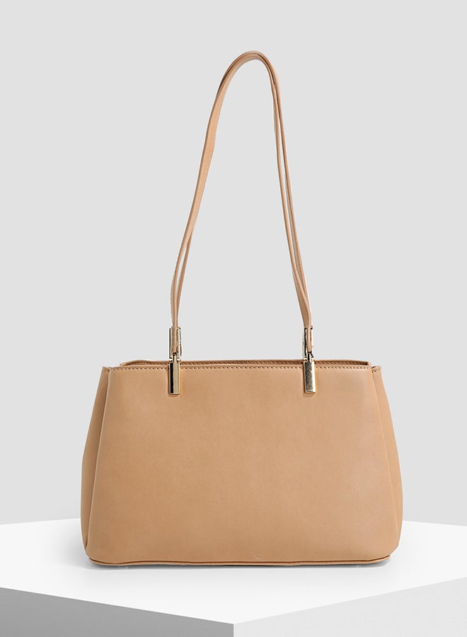 Dahlia Textured Shoulder Bag Tan