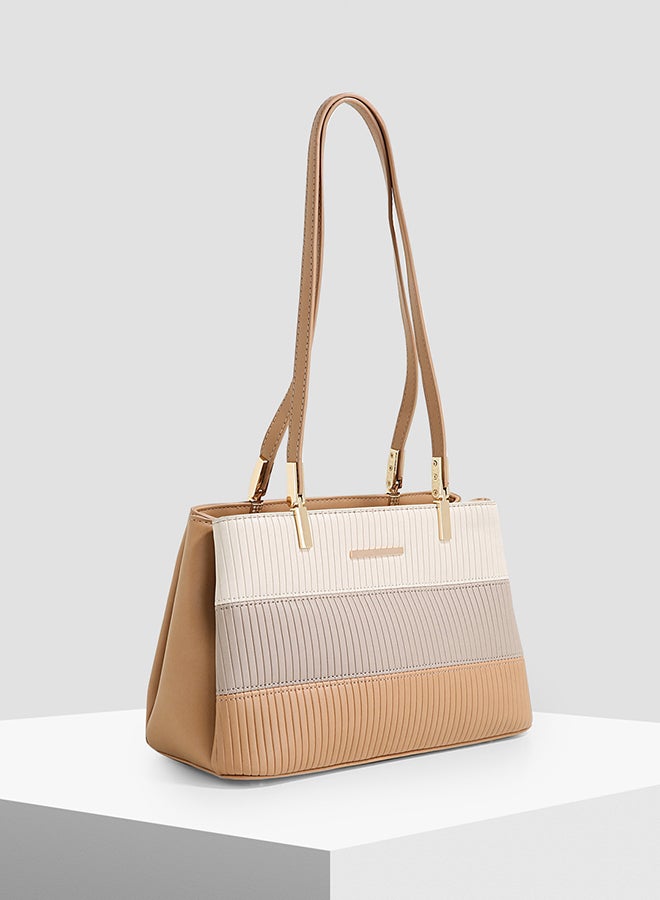 Dahlia Textured Shoulder Bag Tan